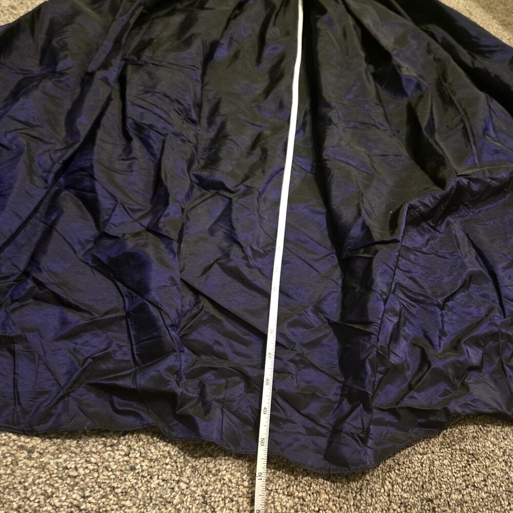 Vintage Loralie 80s Purple Dress Sz 12 Party Prom Taffeta Drop Waist Velvet - Picture 9 of 12